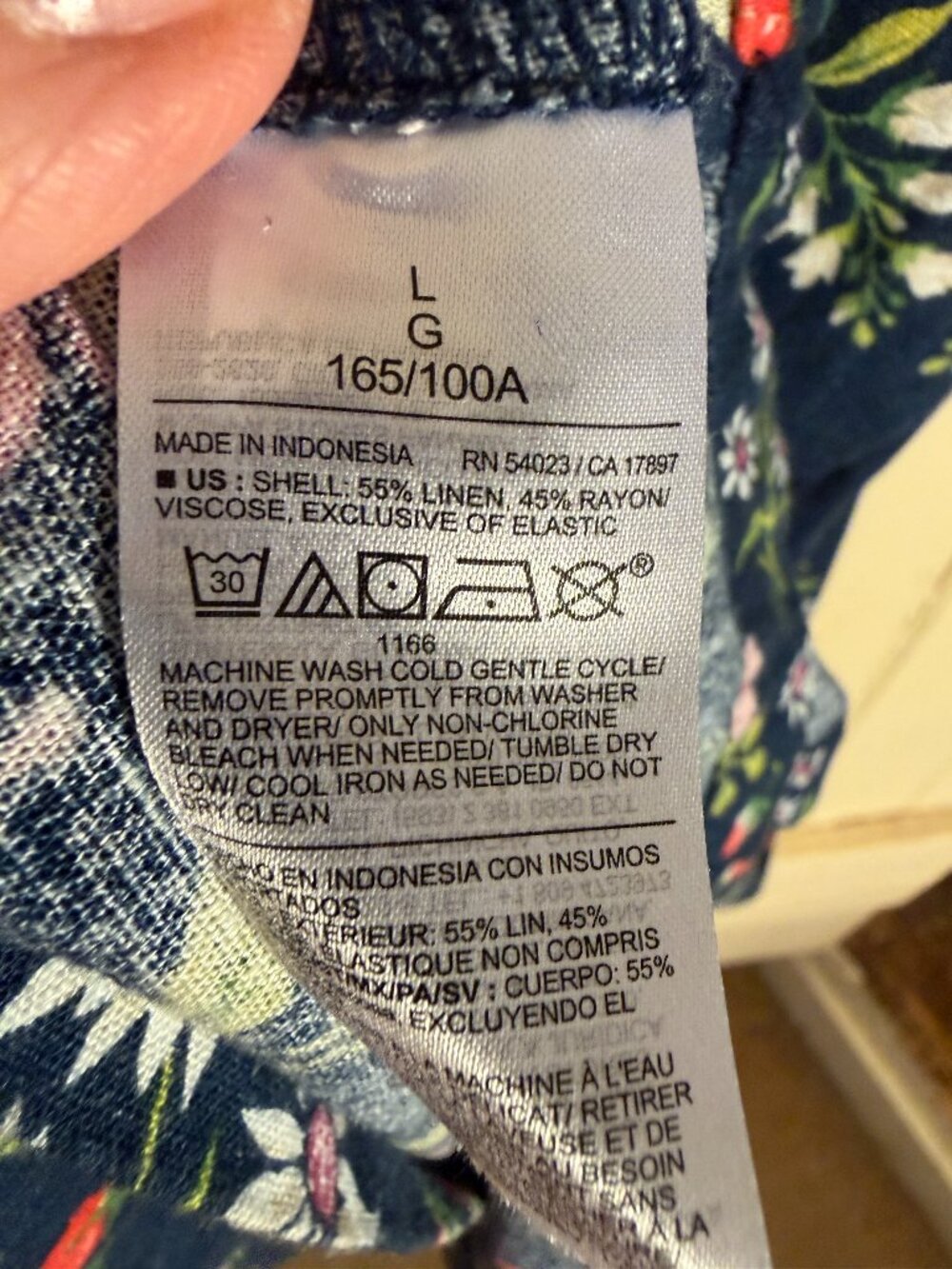 Old Navy Fit & Flare Sleeveless Linen Blend "Mixed Fruit" Print Midi Dress Sz L - Picture 3 of 7